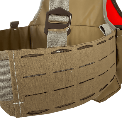 Blaze/Coyote brown Upland Strap Vest. Tegris reinforced-ergonomic curved- modular Molle Belt.